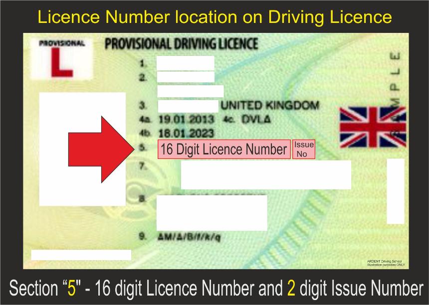 photocard driving licence issue number